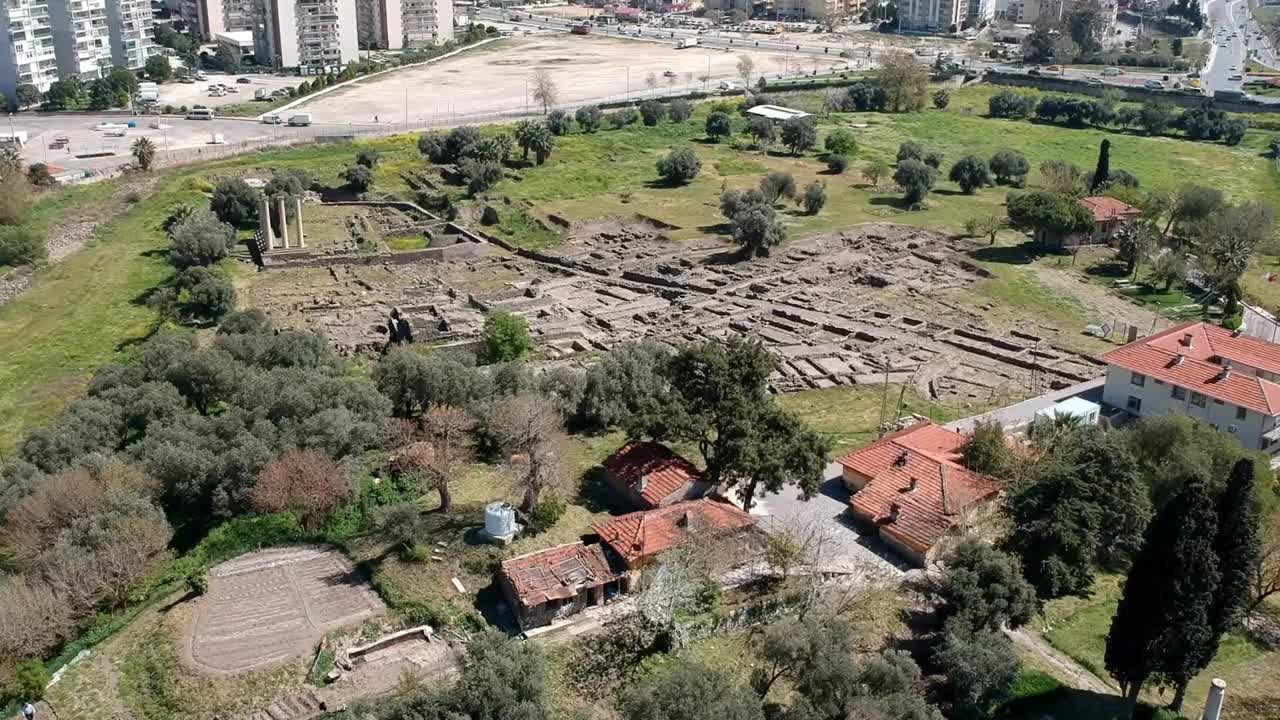 Bayraklı考古遗址，伊兹密尔的第一个无人机定居点视频下载