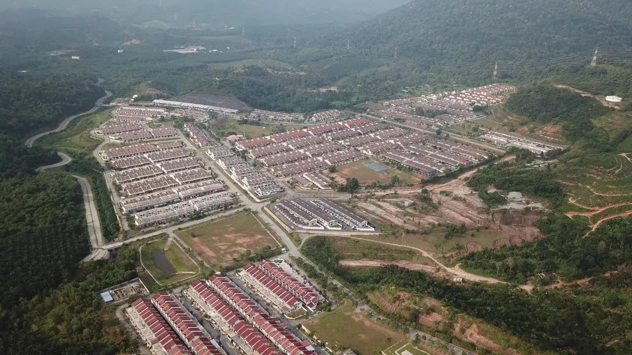 鸟瞰农村城市视频素材