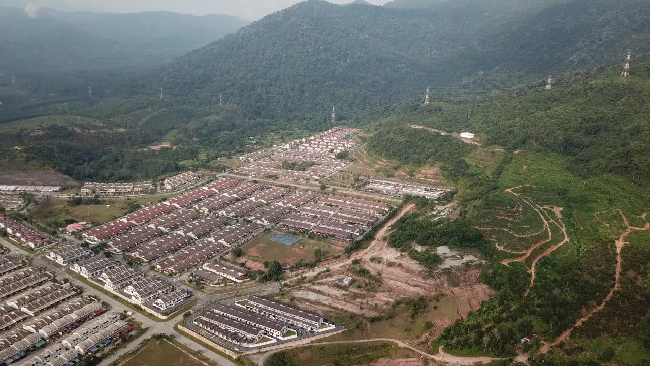 鸟瞰农村城市视频素材