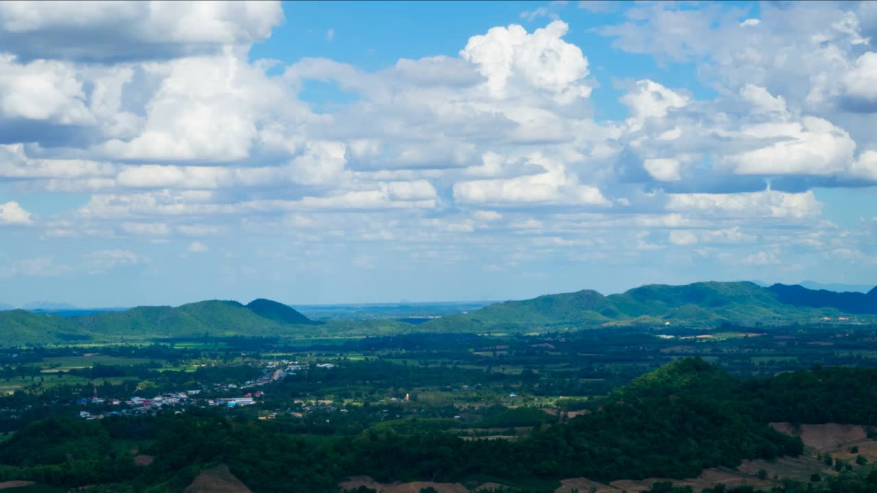 天空和暴风云与乡村景色时光流逝视频素材