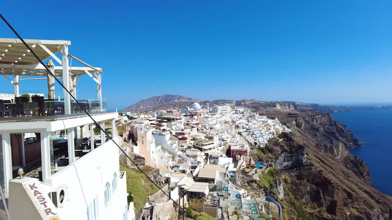 希腊圣托里尼火山的镜头视频素材