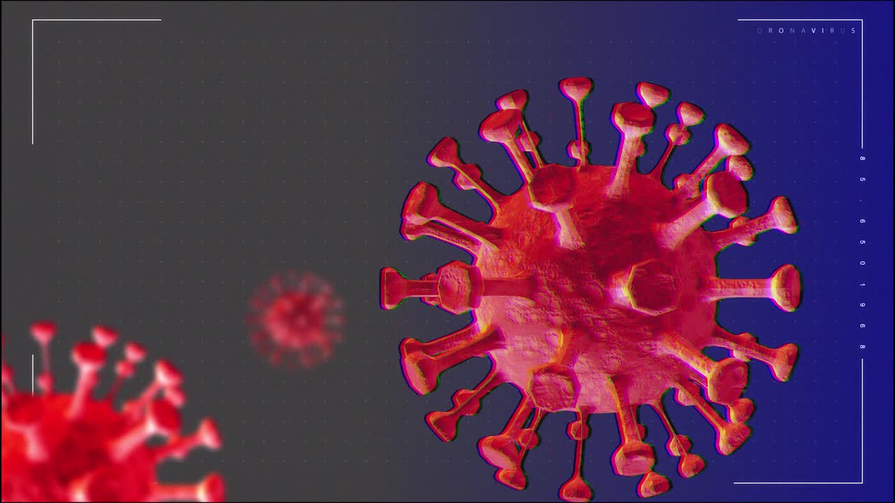 新型冠状病毒医疗动画。病毒模型是真实的。covid-19如何通过社交距离保护自己视频素材