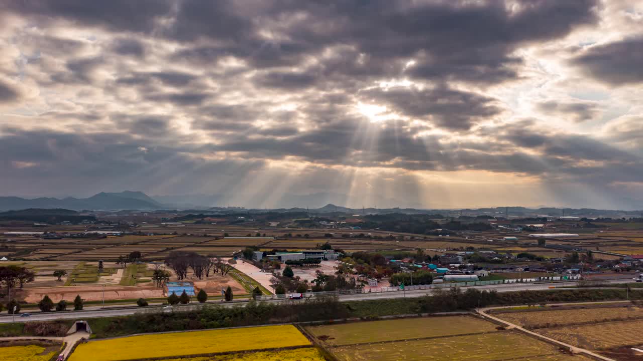 田地和稻田/全北益山市，韩国视频素材