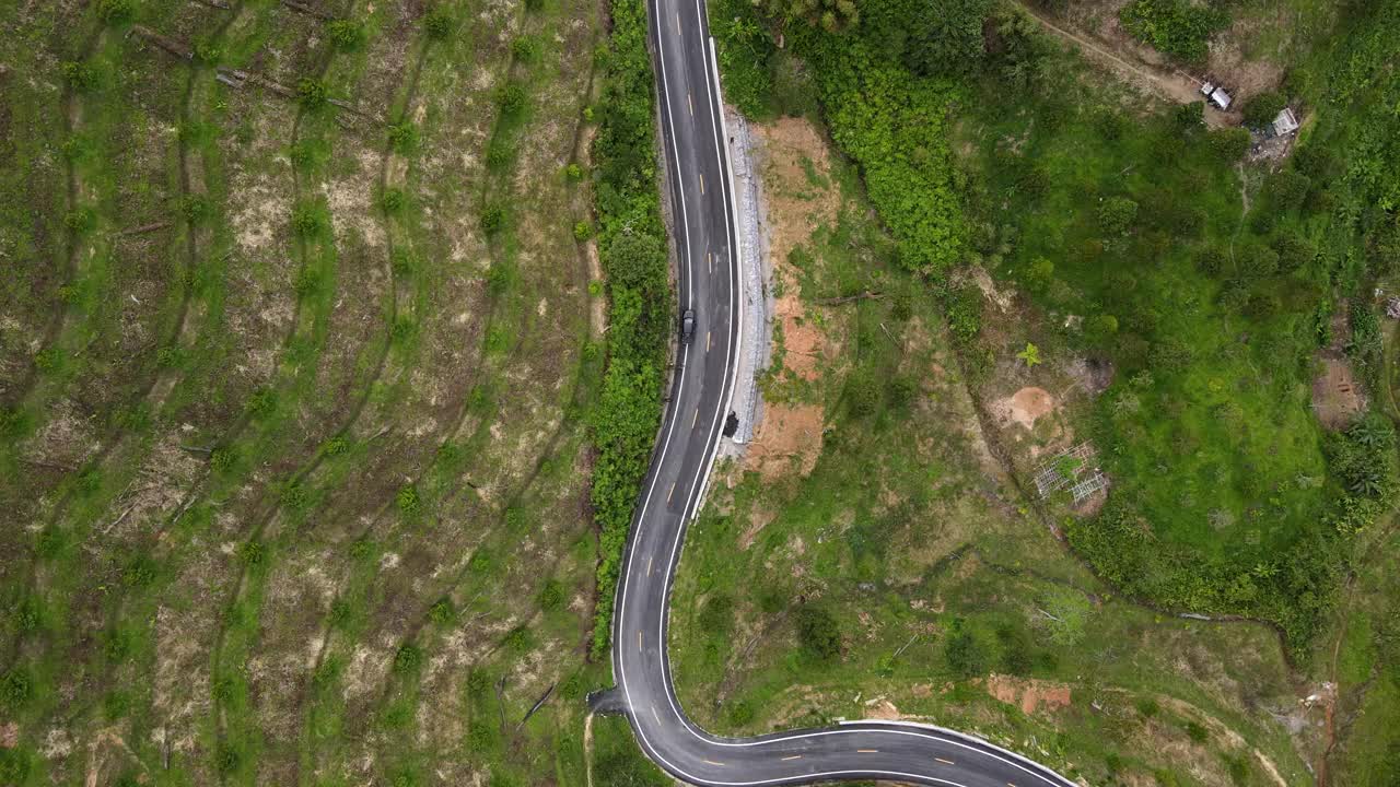 山路鸟瞰图视频素材