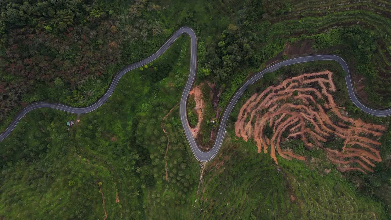 山路鸟瞰图视频素材