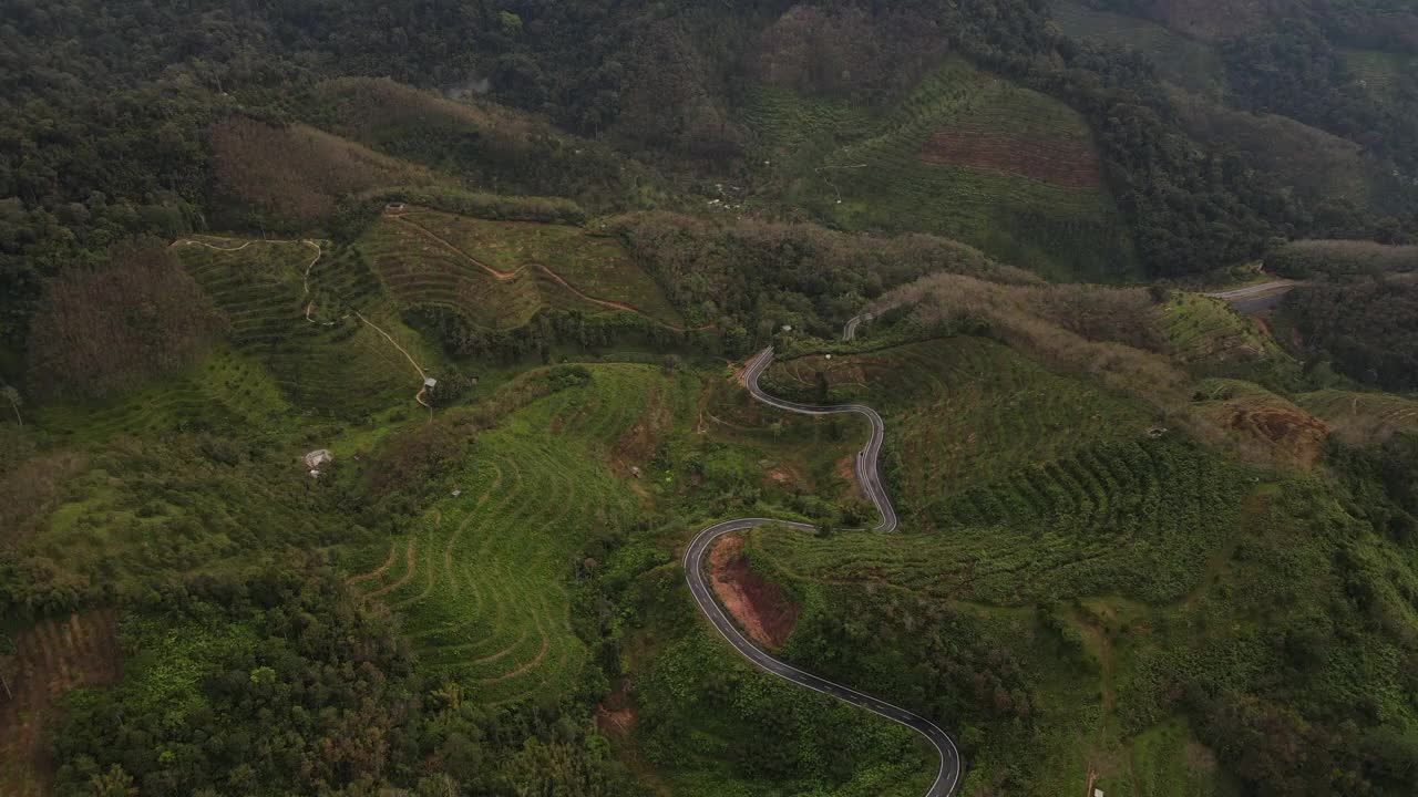 山路鸟瞰图视频素材