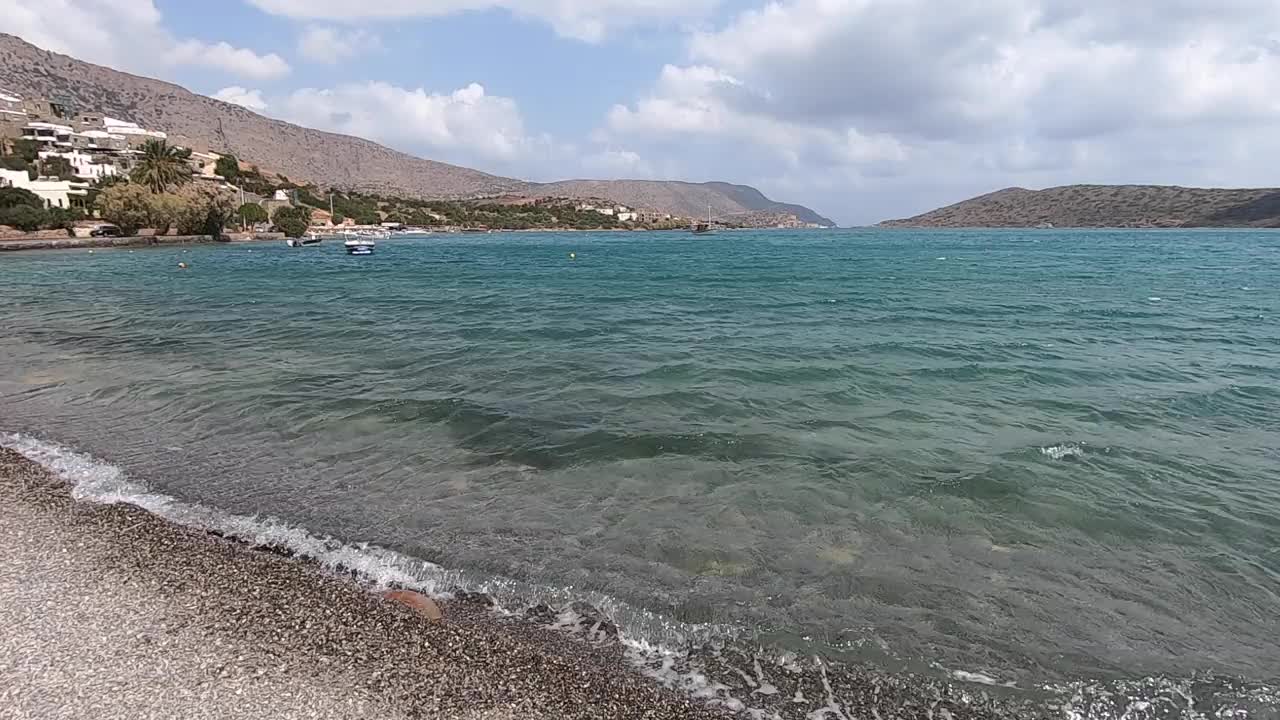 希腊克里特岛埃隆达米拉贝洛湾视频素材