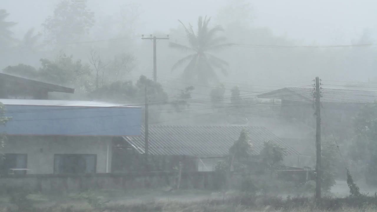 夏天的暴风雨和大雨视频素材