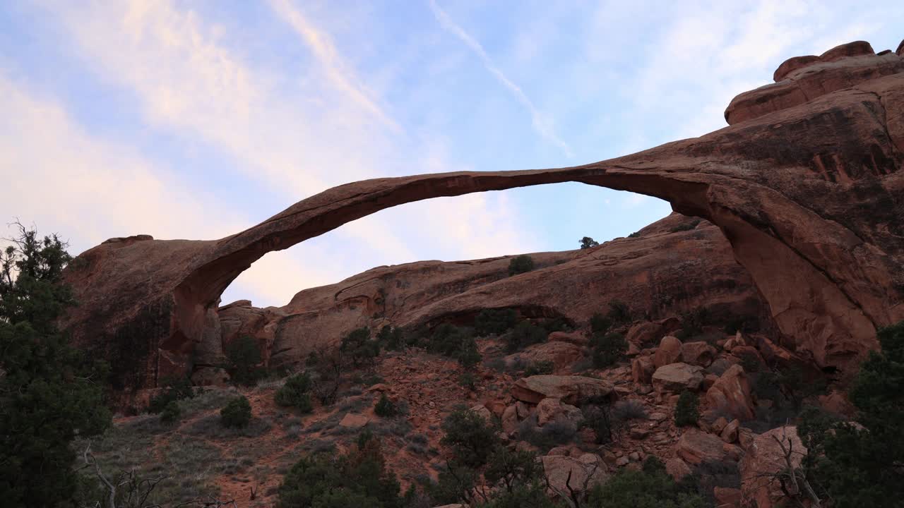 时间推移景观Arch Moab美国犹他州视频素材