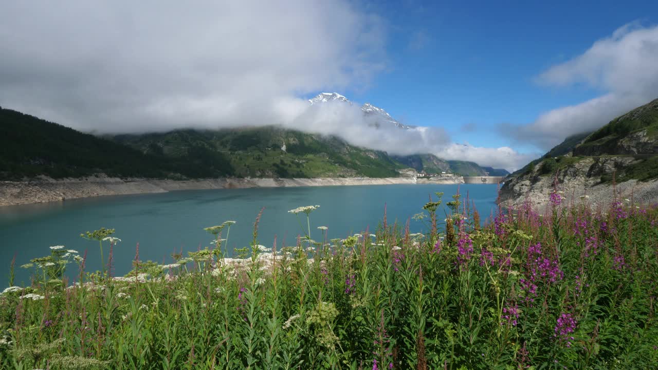 法国萨瓦省提涅湖，法国阿尔卑斯山视频素材