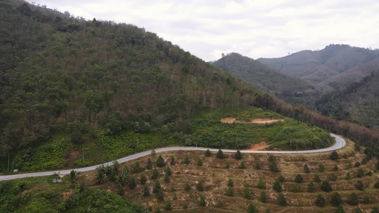 山路鸟瞰图视频素材