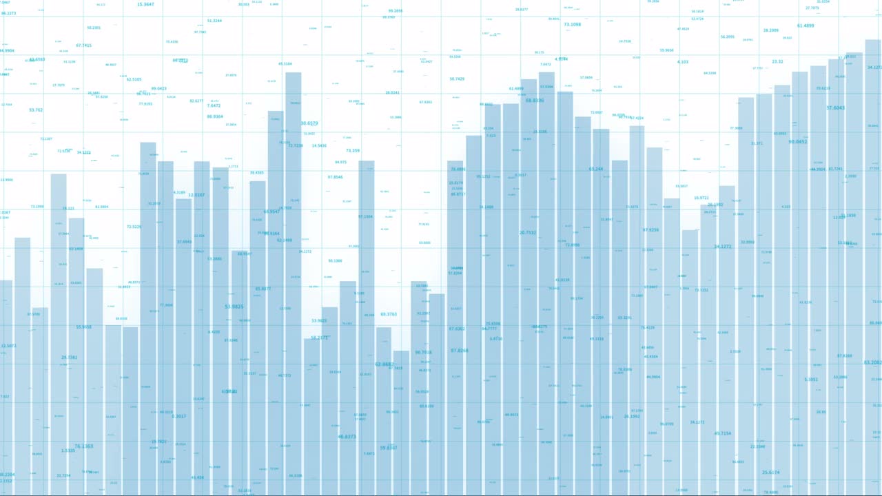4k HUD图形和条形统计，股票市场业务数据可视化。视频素材