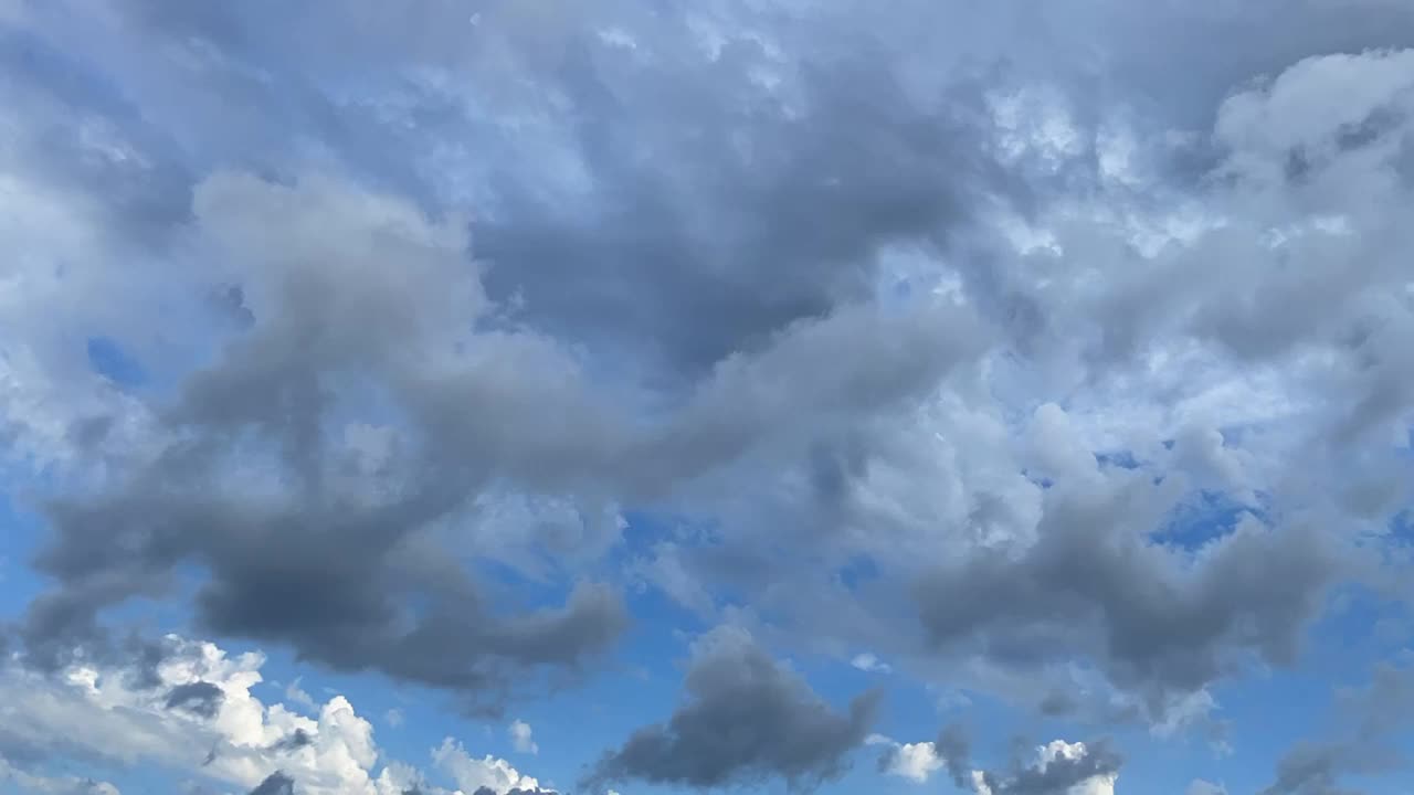 蓝色的天空和大雨云的背景视频素材