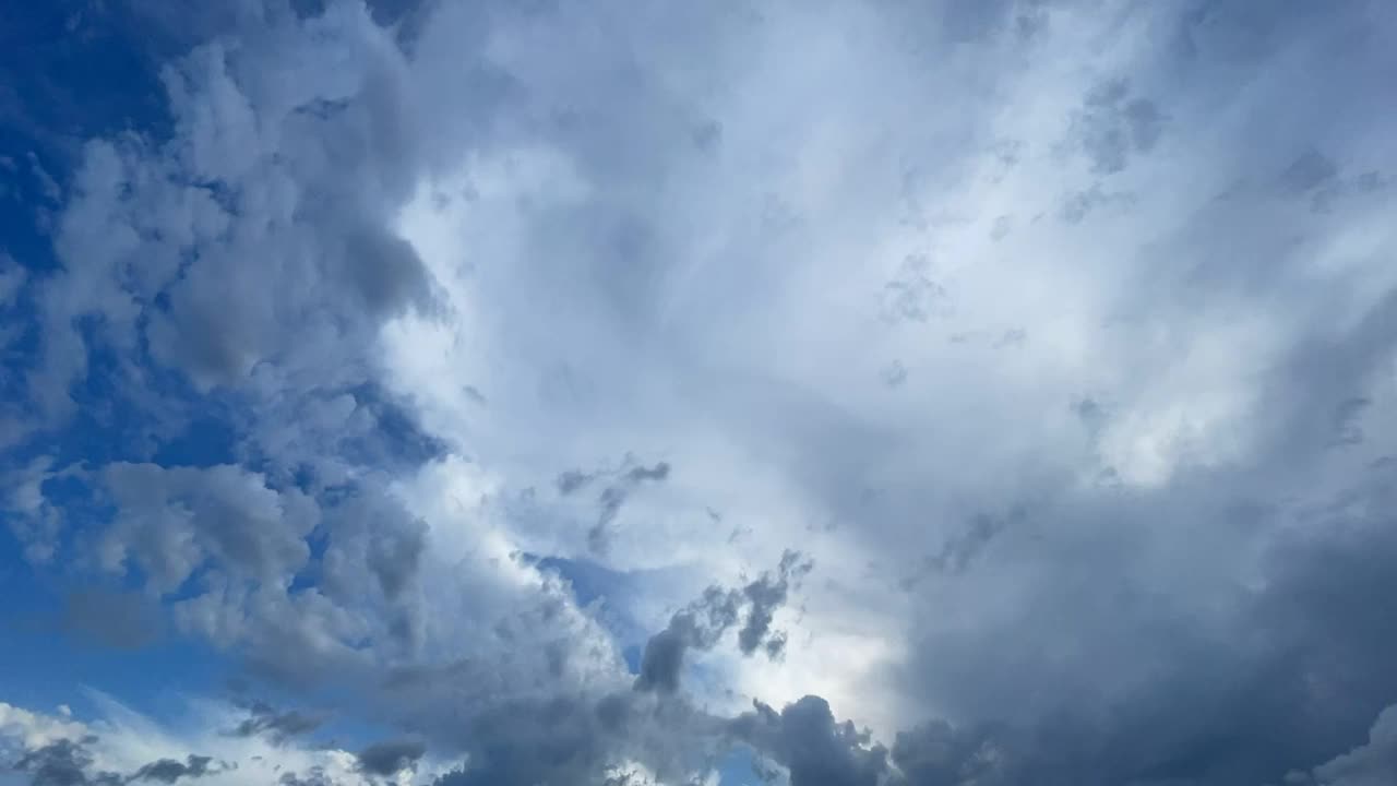 蓝色的天空和大雨云的背景视频素材