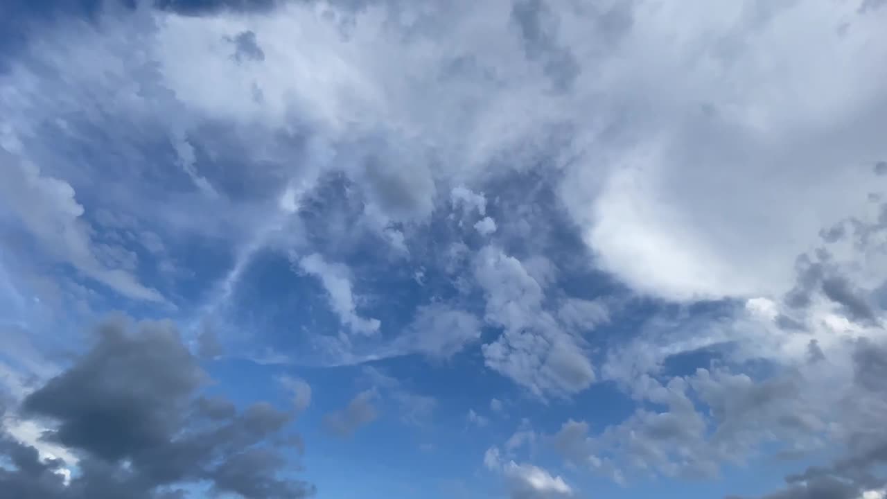 蓝色的天空和大雨云的背景视频素材