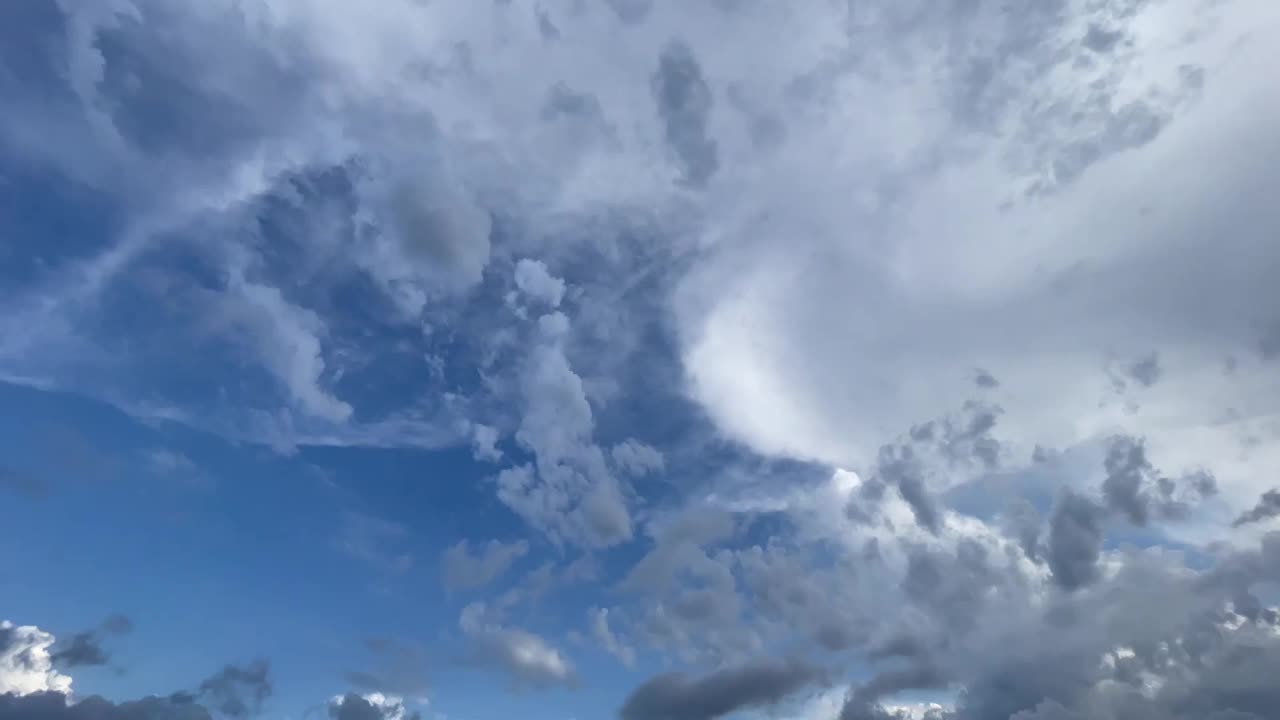 蓝色的天空和大雨云的背景视频素材