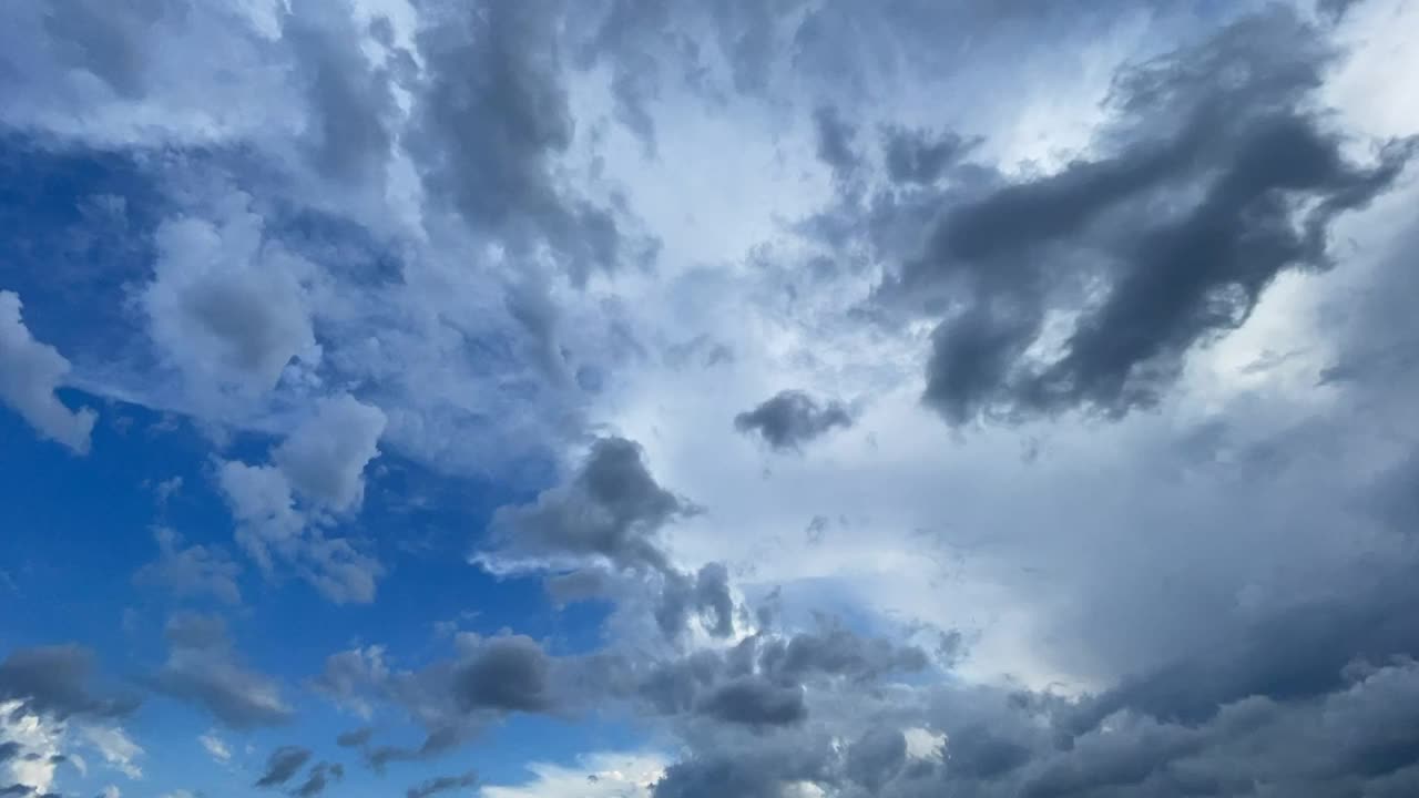 蓝色的天空和大雨云的背景视频素材