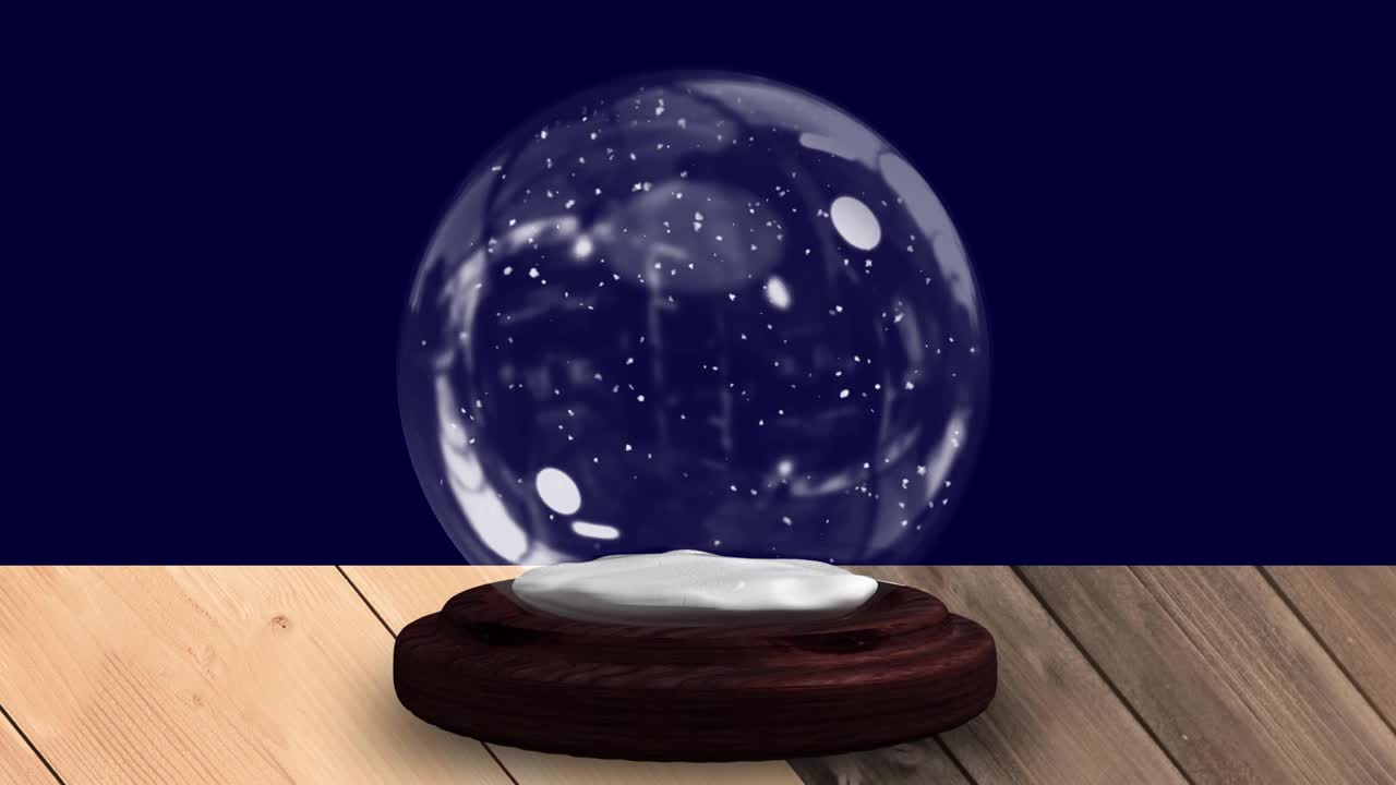 2021年木制雪球动画，流星和雪花飘落视频素材