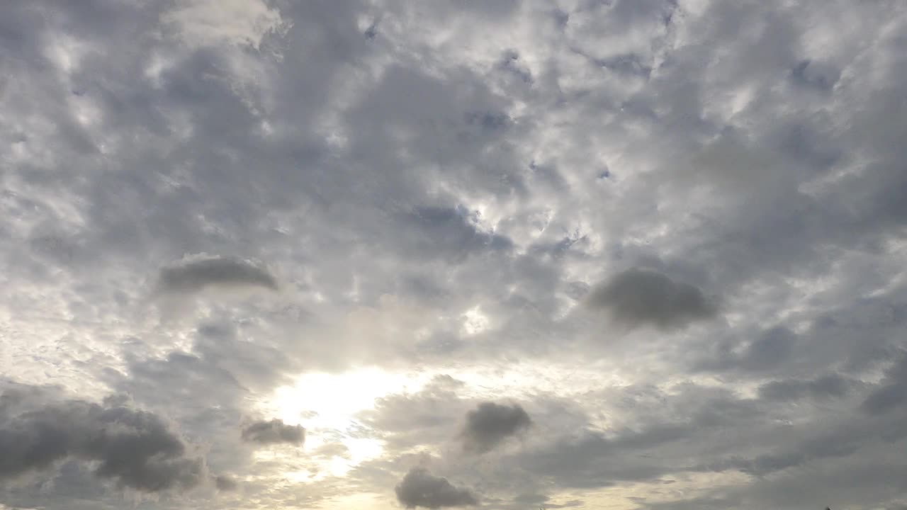 明亮的太阳光线在早晨的云，雨，风暴，云景视频素材