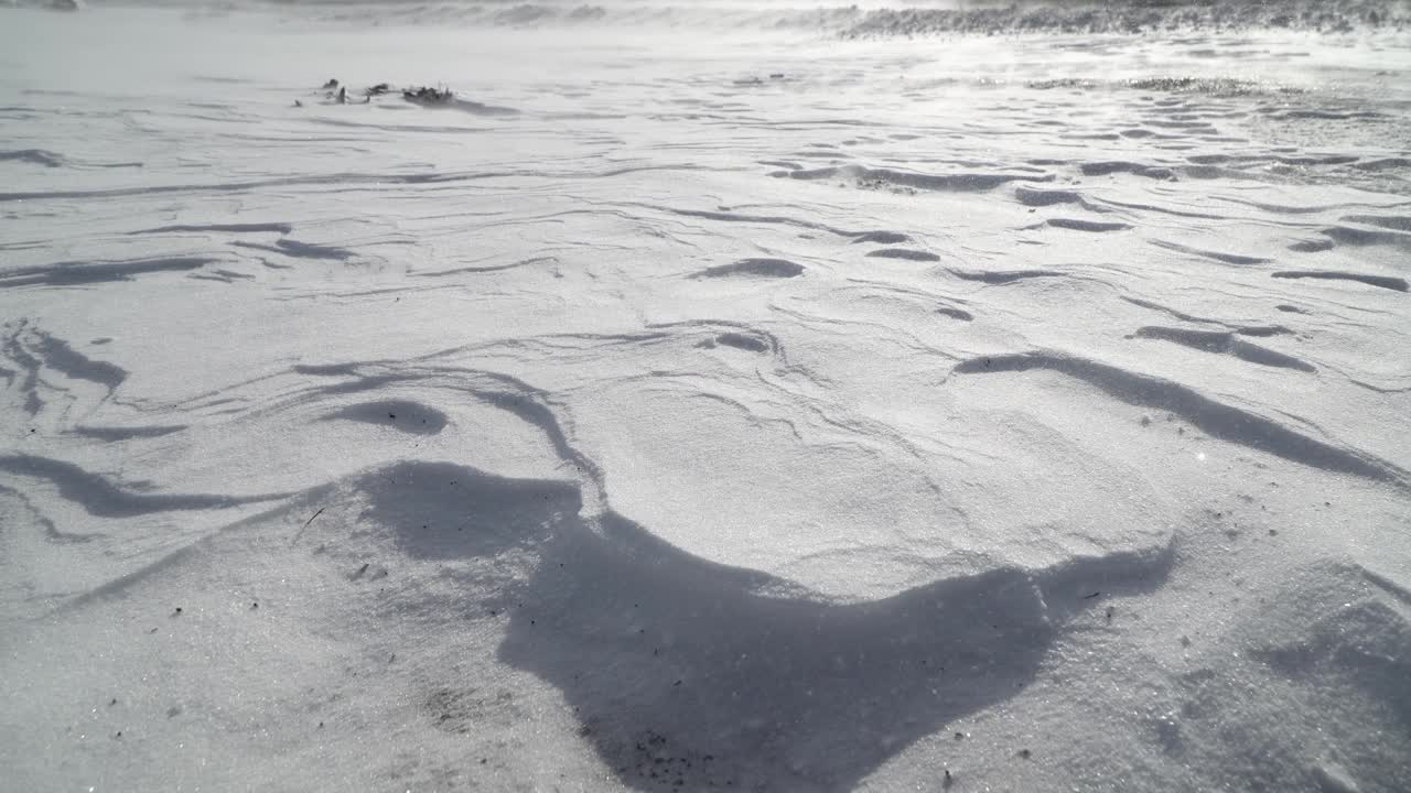 强风穿过雪漂流，漂流视频素材