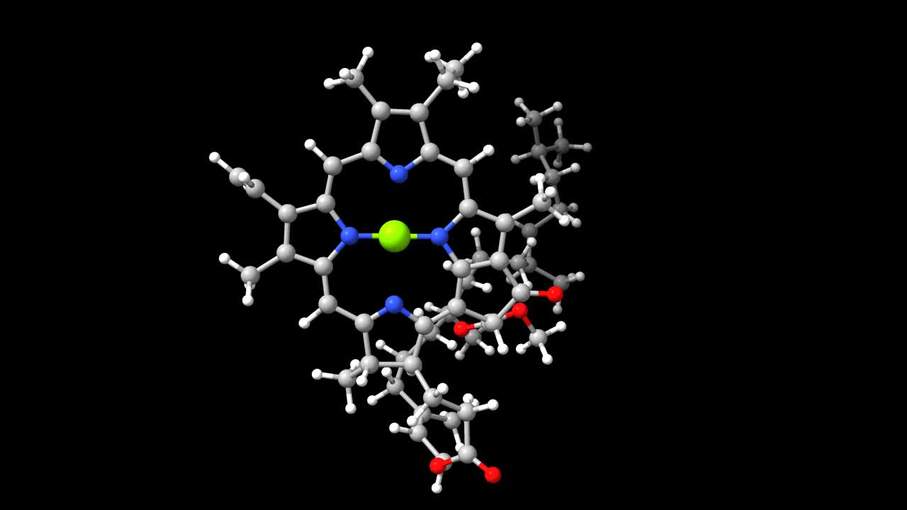 动画三维球和棒模型的色素叶绿素a视频素材