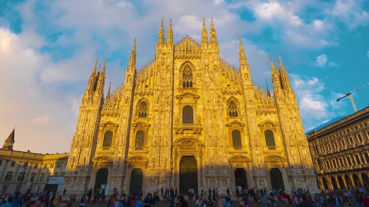 米兰大教堂(Duomo di Milano)或米兰大教堂(Milan Cathedral)的时间流逝视频素材