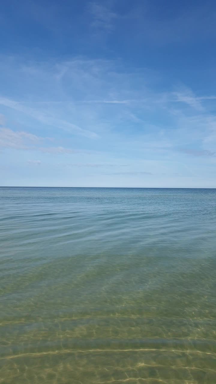 平静的海水在阳光下平静地摇摆视频素材