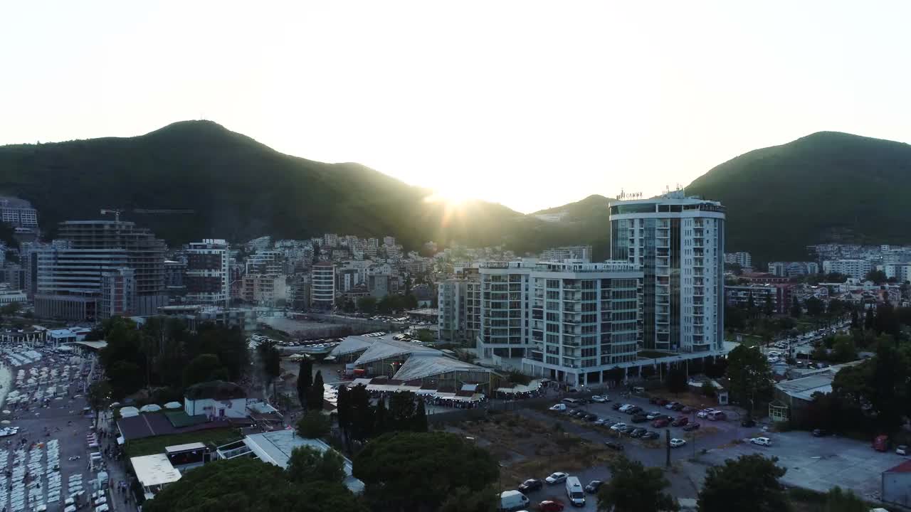 布德瓦，黑山，新城，空中库存视频视频素材