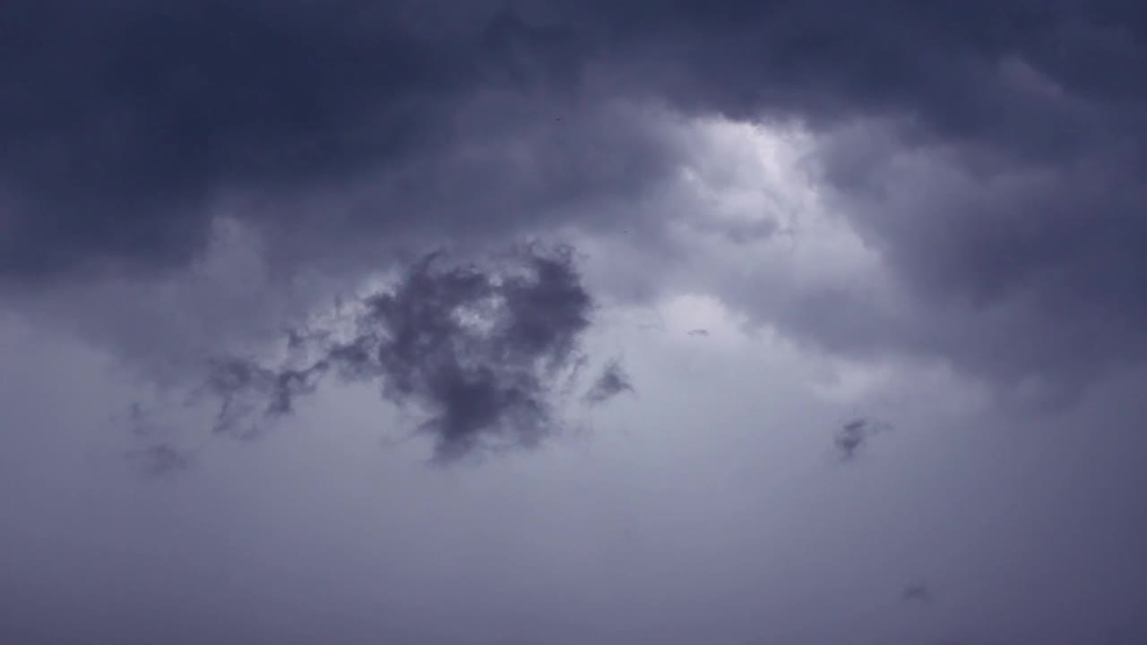 雷雨云在强烈的飓风、暴风雨中移动。视频素材