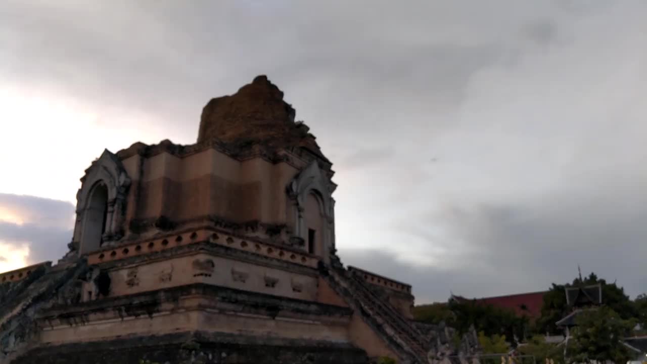 泰国清迈的切迪琅寺的时光流逝视频下载