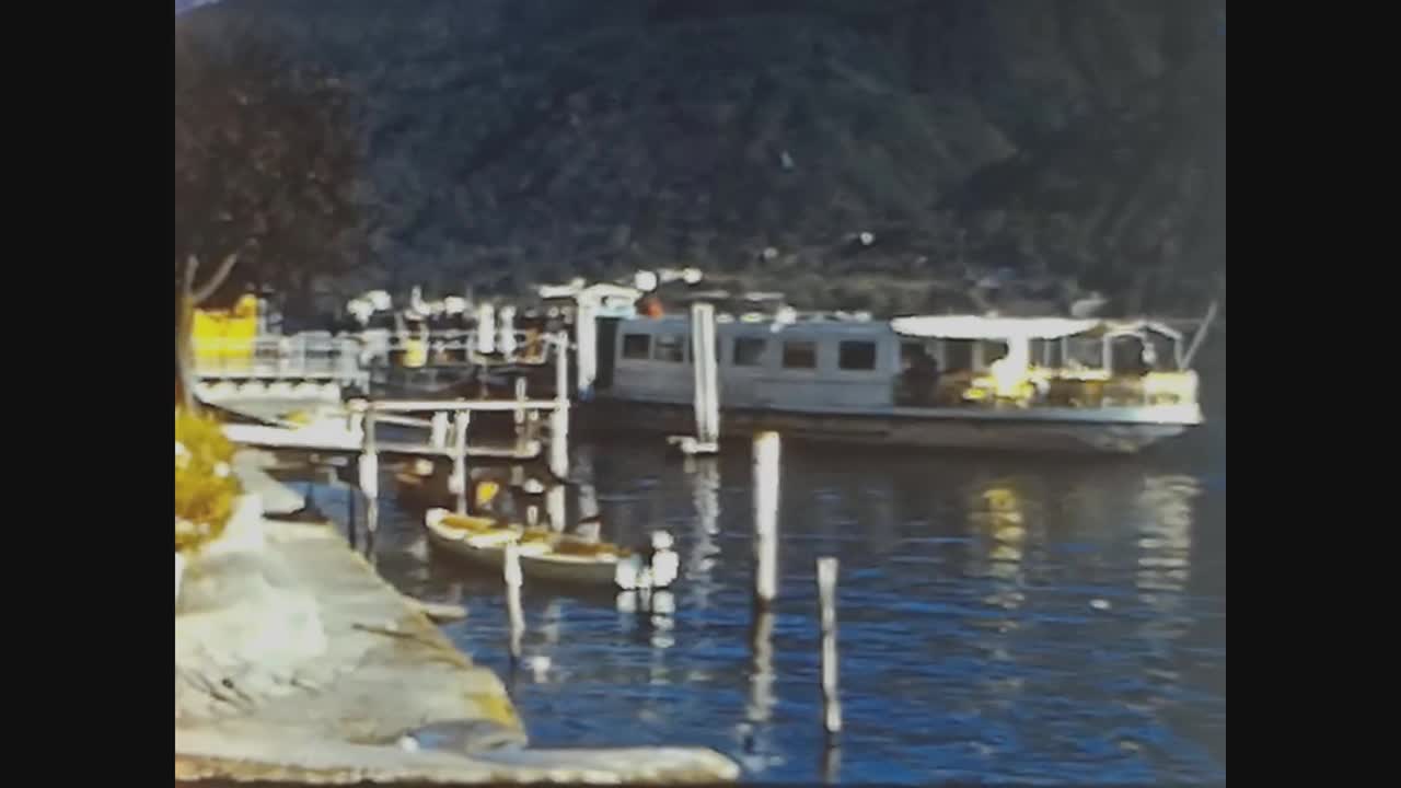 1963年，瑞士卢加诺湖景3视频素材