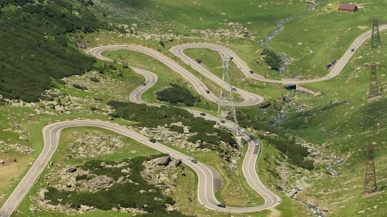 罗马尼亚，transagarasan高速公路，欧洲最美丽的公路视频素材