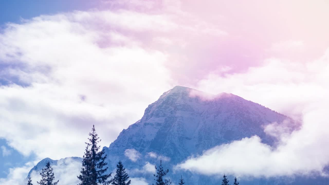 动画的光点在下雪和冬天的风景视频素材