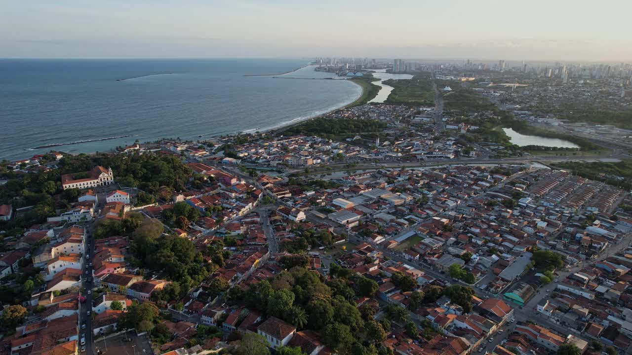 Olinda Recife Pernambuco鸟瞰图视频素材