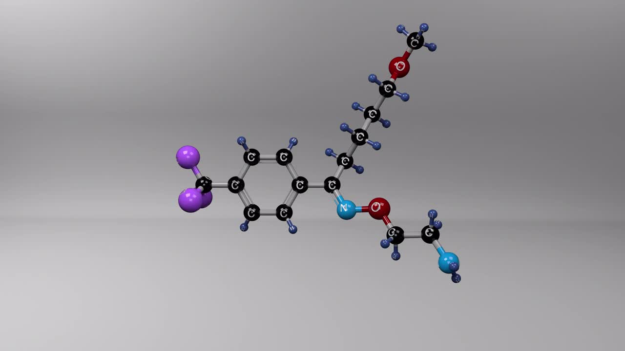 氟伏沙明分子。视频素材