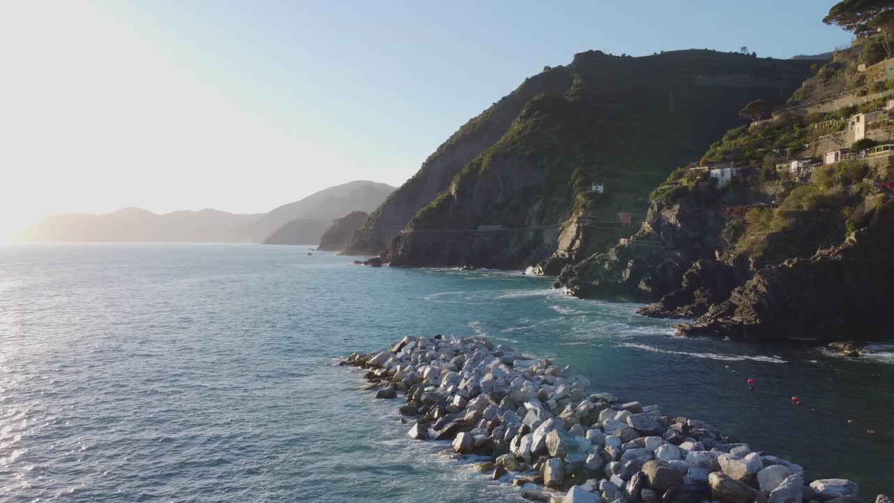 利古里亚意大利五个国家的空中风景视频素材