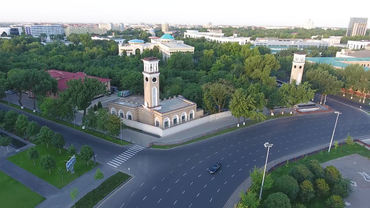 塔什干Amir Temur广场全景图视频素材