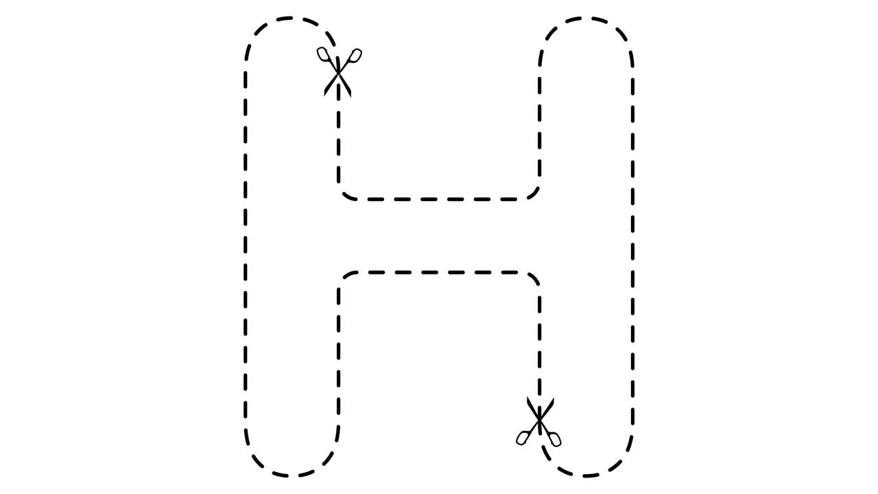 信。剪刀字的酷动态动画。视频素材