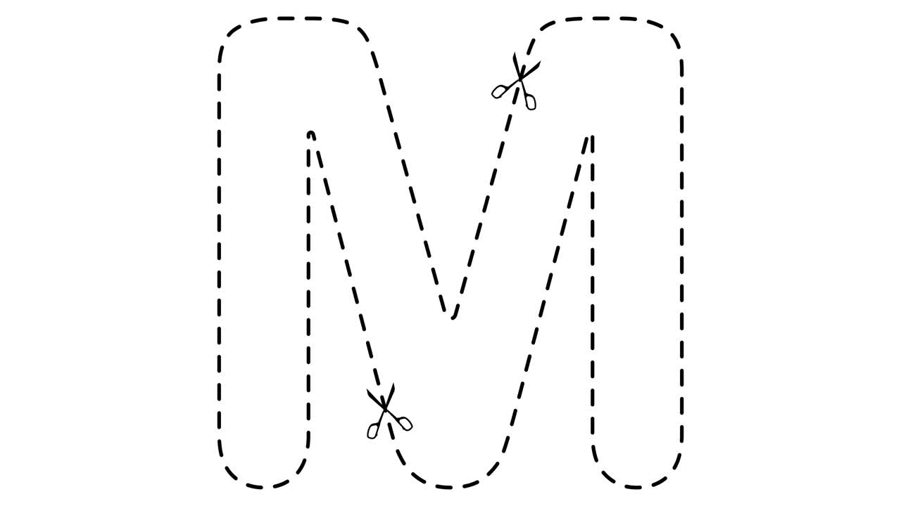 信。剪刀字的酷动态动画。视频素材