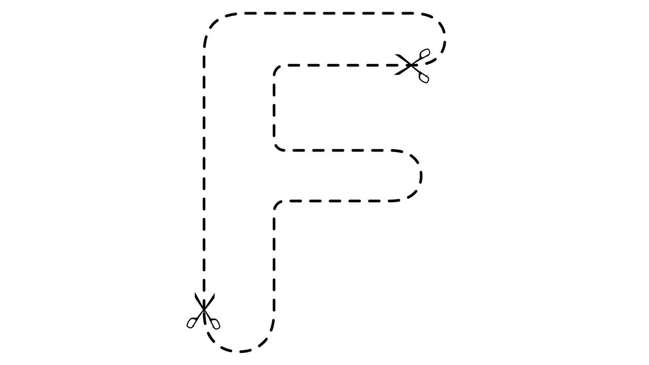 信。剪刀字的酷动态动画。视频素材