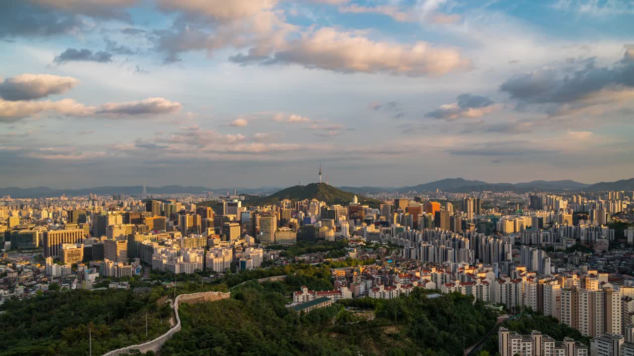 首尔城市天际线是韩国最好的风景视频素材