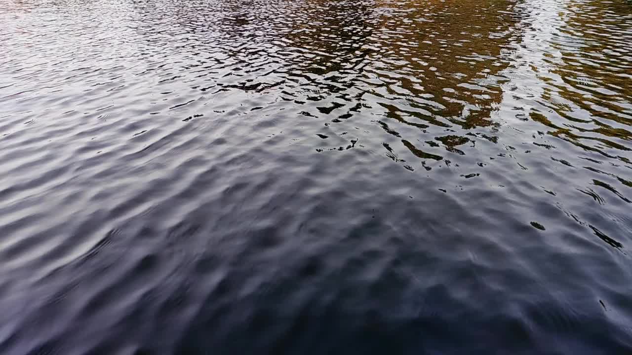 湖面上随风流动的水。自然背景纹理。视频素材