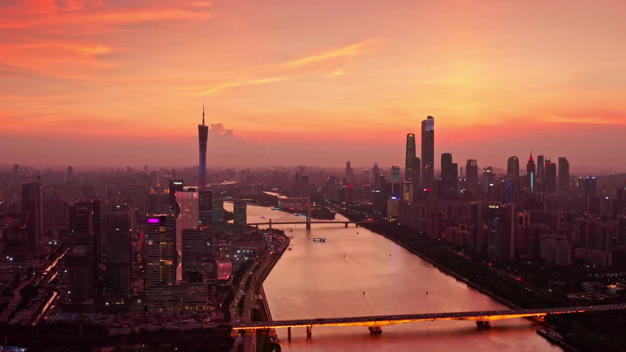 城市天际线夜景视频素材