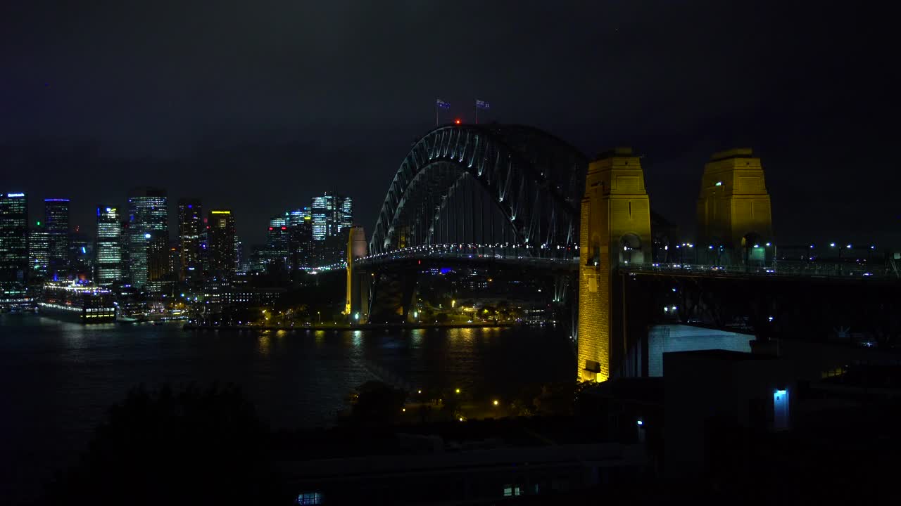 悉尼港的夜景视频素材