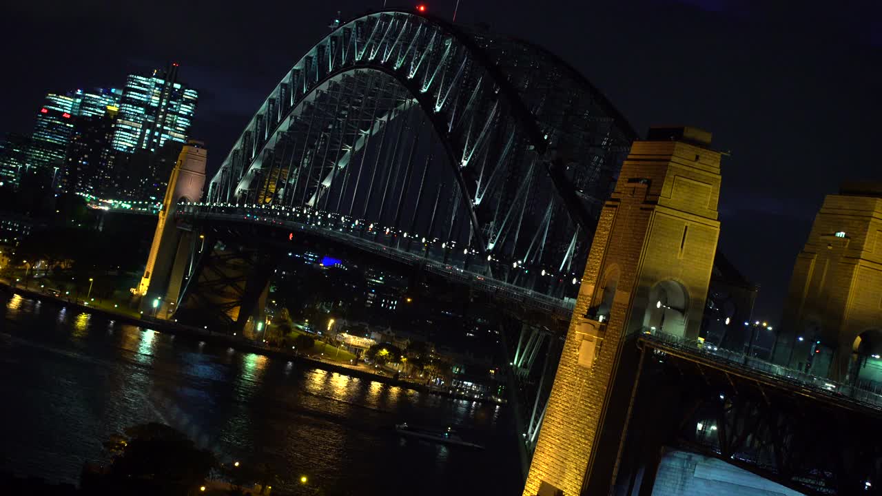 城市夜景悉尼海港大桥澳大利亚视频素材