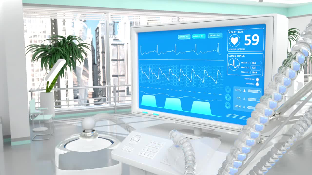 现代医院ICU，新型冠状病毒医疗视频素材