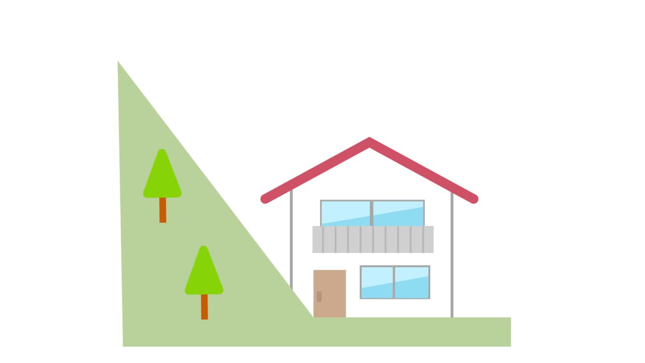 滑坡灾害和房屋插图视频视频下载