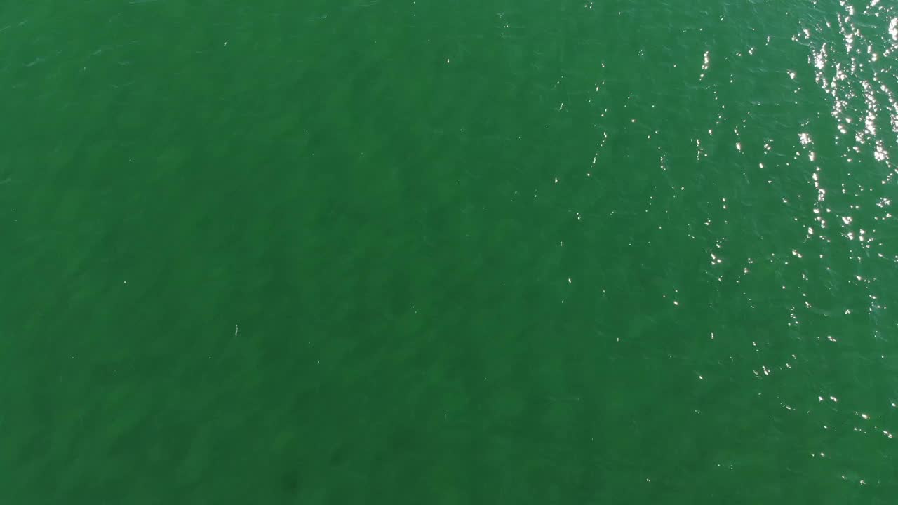 从高空俯瞰碧蓝蔚蓝的海水纹理。观察水面。水面背景。视频素材