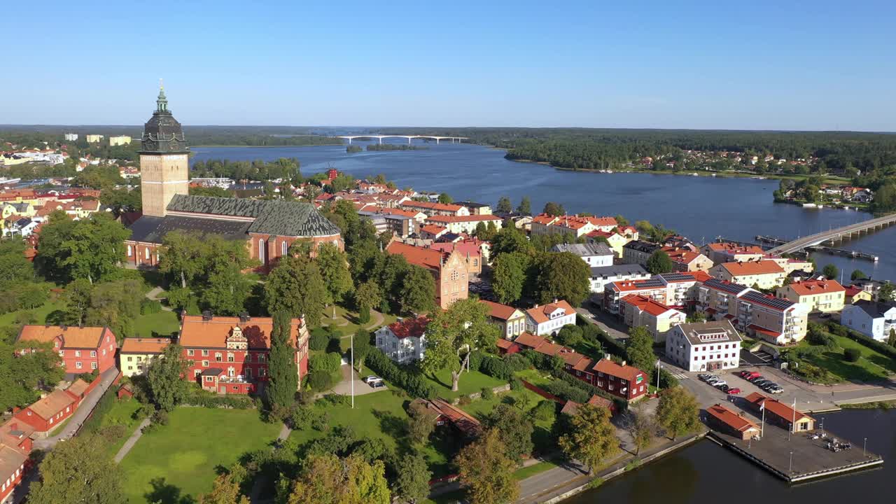 Strängnäs鸟瞰图视频素材