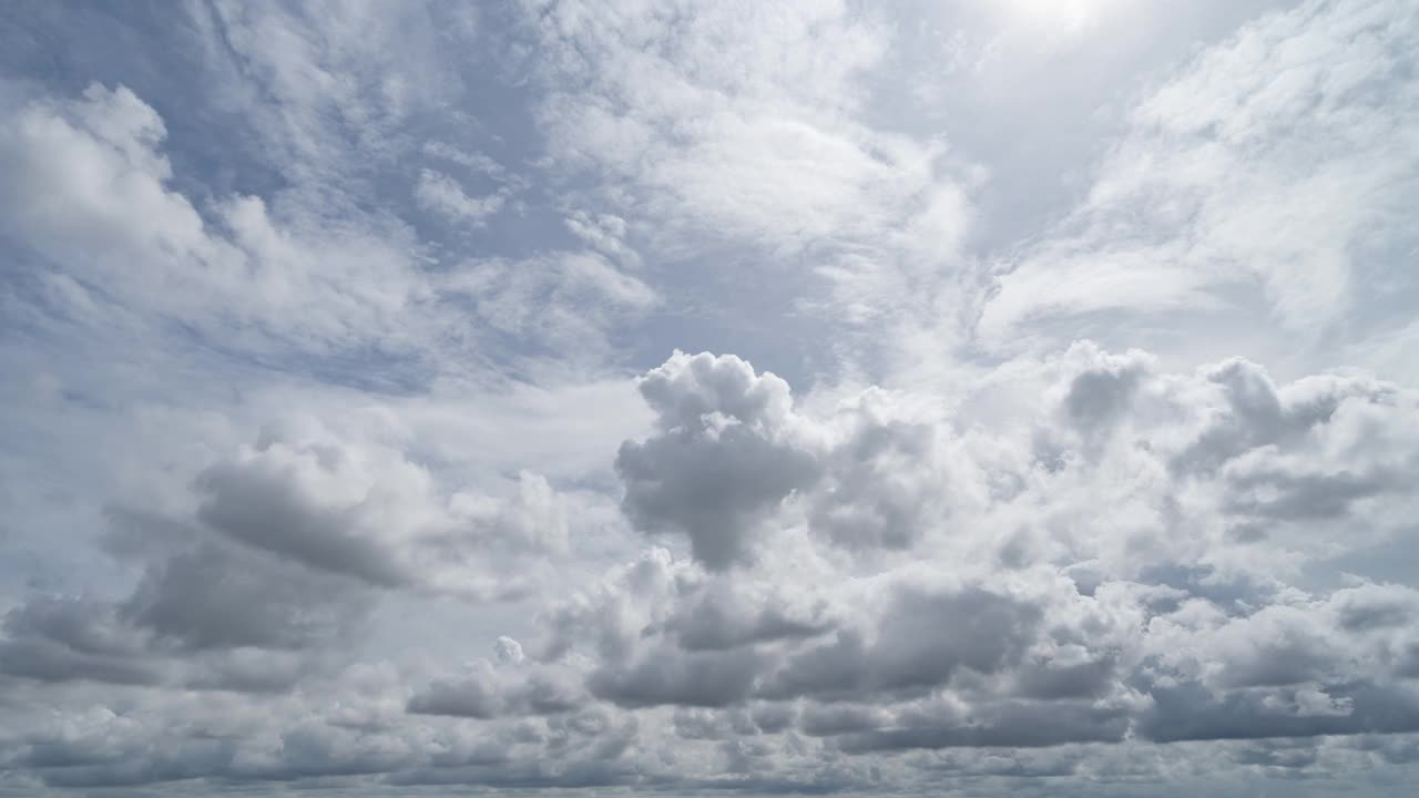 时间流逝的戏剧性的乌云天空与雷电风暴和下雨在晚上。抽象自然景观背景。视频素材